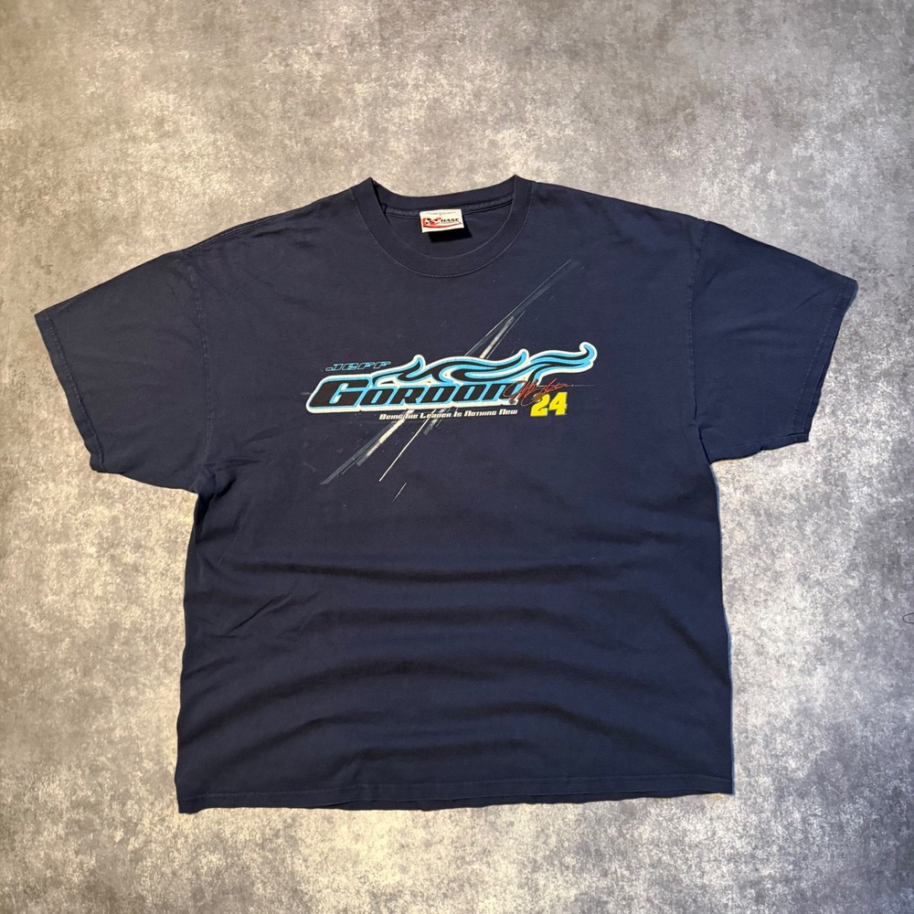Vintage 2004 Jeff Gordon NASCAR Chase Authentics T-Shirt Mens XL Navy Blue 24